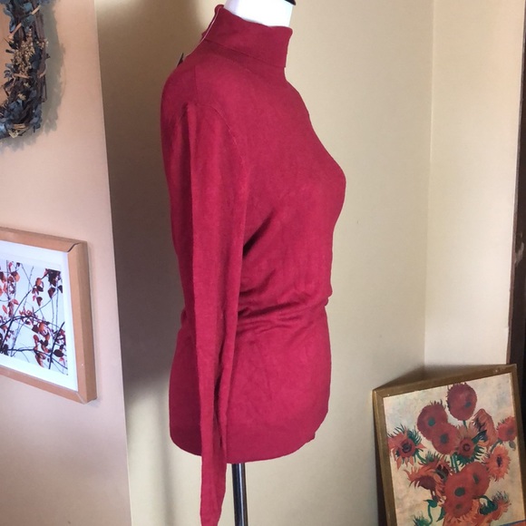 ANN TAYLOR Size medium Soft tight-knit Turtleneck Classic RED MSRP $68 NEW - Picture 4 of 10